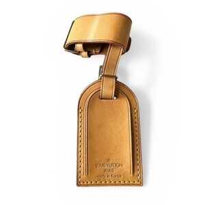 Authentic Louis Vuitton Vachetta Leather Large Luggage Tag with Poignet